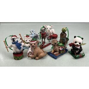 Danbury Mint Christmas The Baby Animal Ornaments Cute Lion Camel Panda Sheep